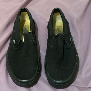 Vans Men's Black Canvas Slip-Ons